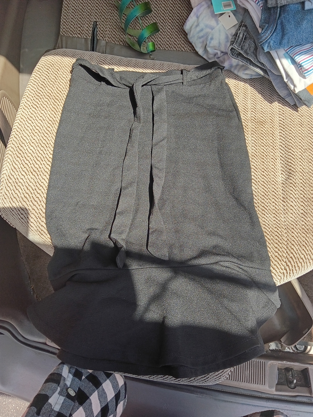 Zane Black Pencil Skirt with Self Tie